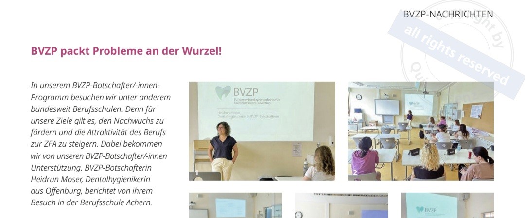 Artikel Berufsschule Team Journal Ausschnitt